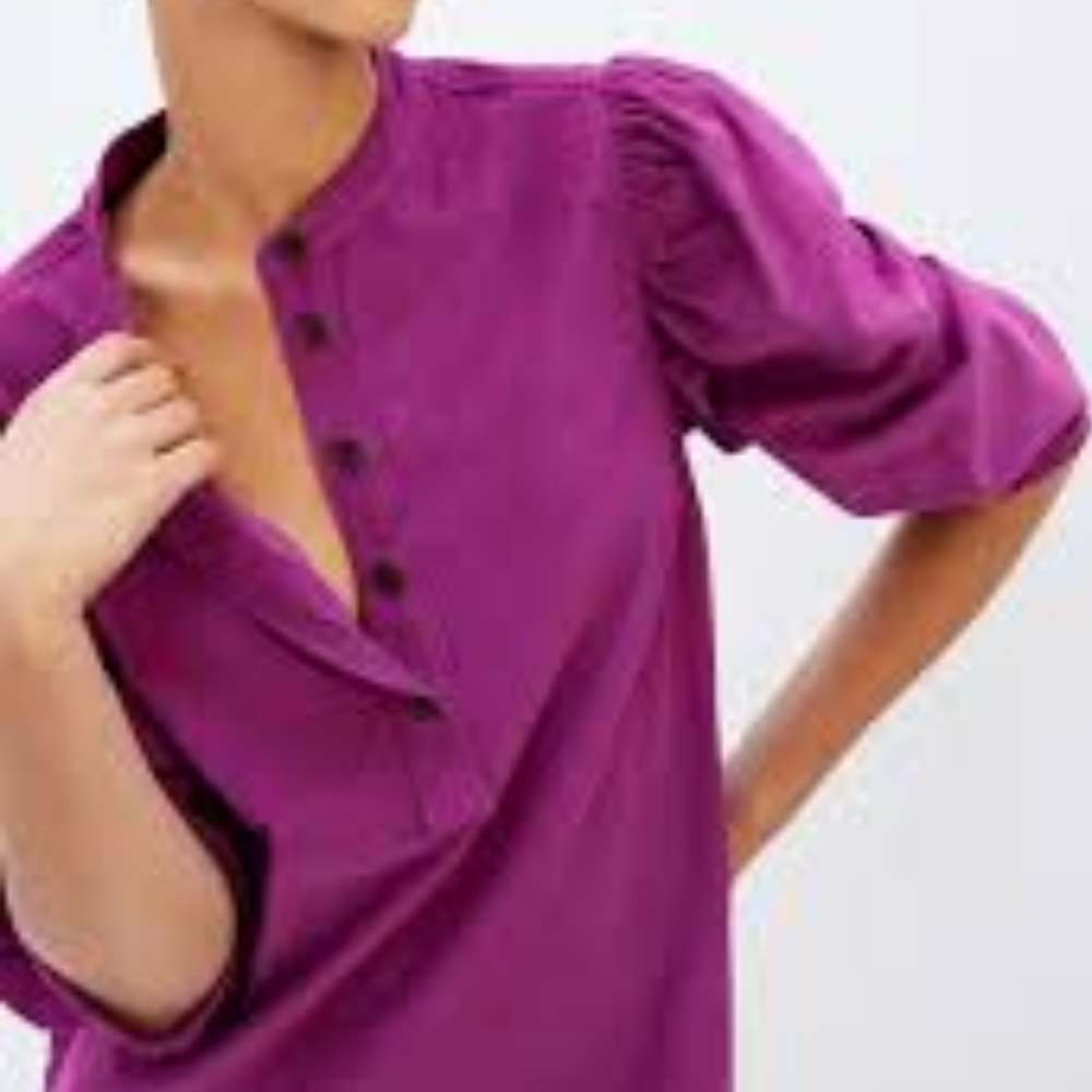 NWOT...GAP Purple Corduroy Puff Sleeve Dress Size XS - Picture 3 of 11